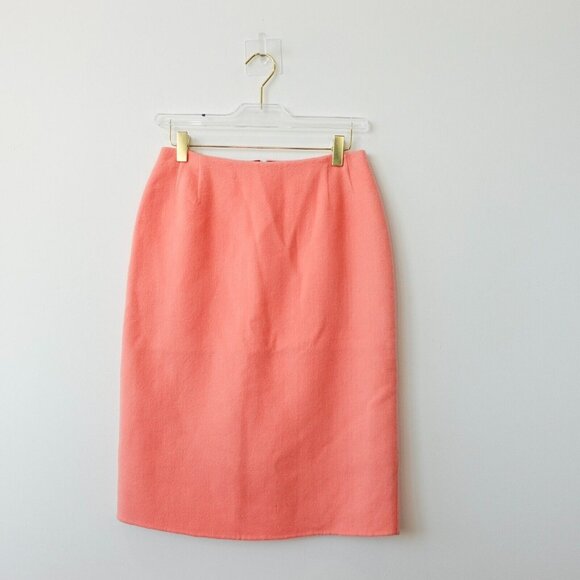 LORO PIANA Skirt 44 Italian Pink Cashmere MEDIUM Luxury Fall Peach Fuzz $2,850 - Picture 1 of 14